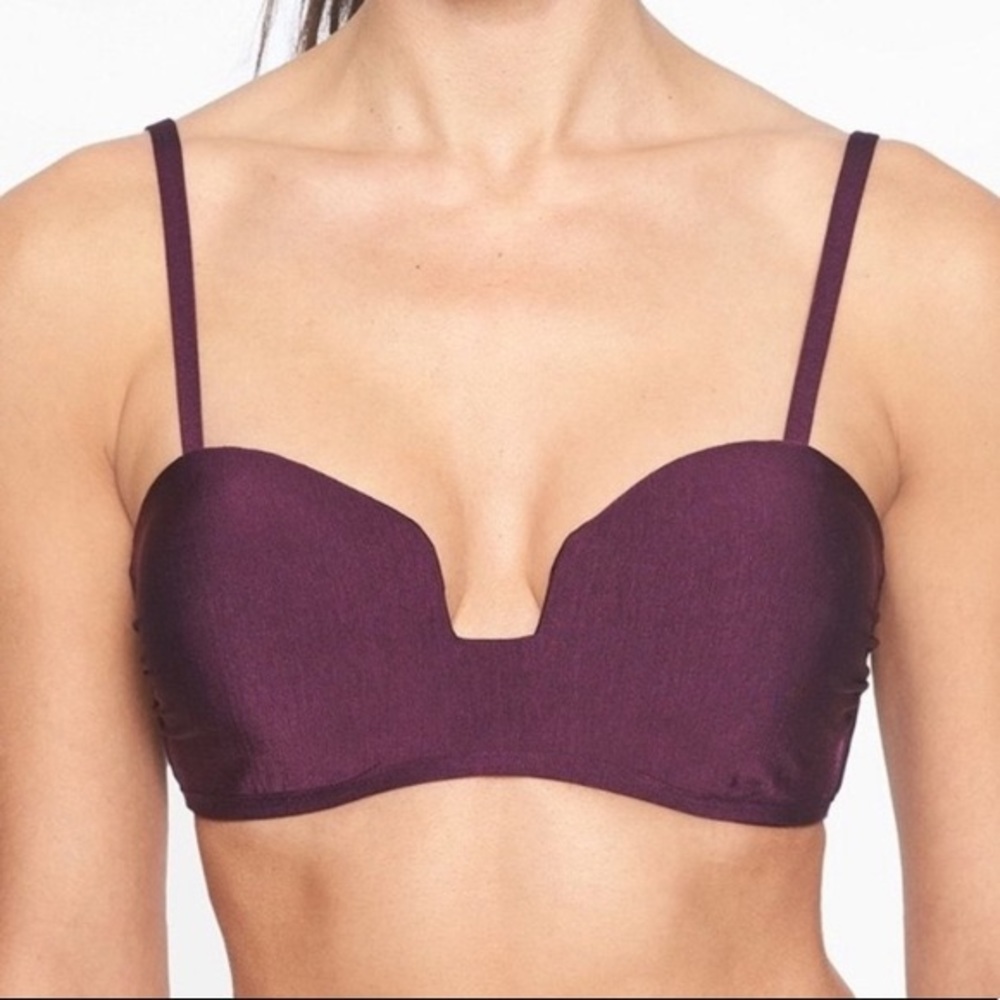 ATHLETA Aqualuxe Sq Plunge Bikini Top L & Bottom M